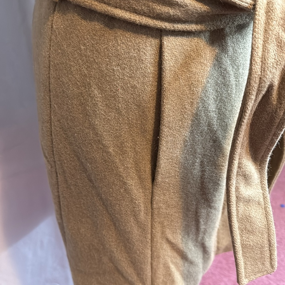 Women's Tan Belted Coat - Picture 6 of 12